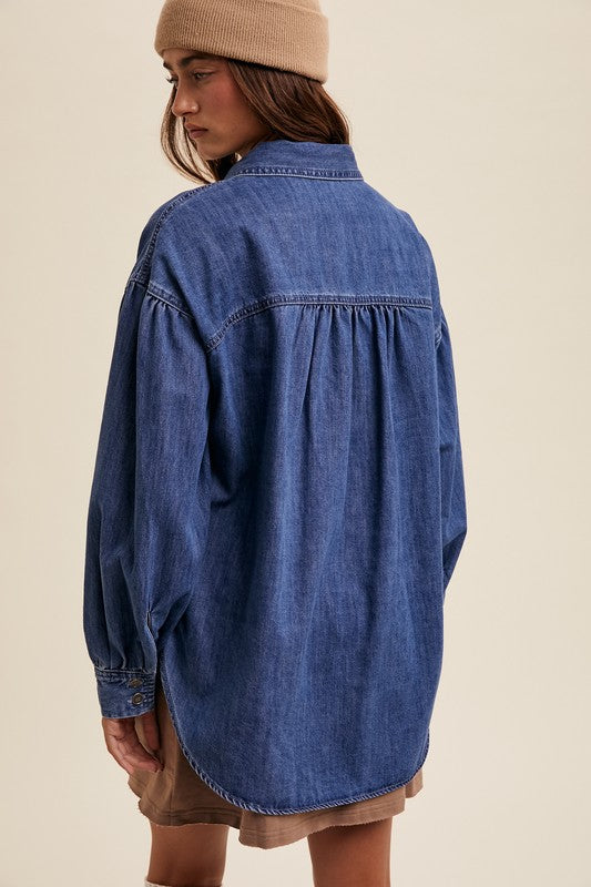 Heartlight Denim Oversized Long Denim Jacket
