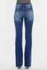 Maleah High Rise Double WB Detail Fray Hem Flare Jean By Kancan