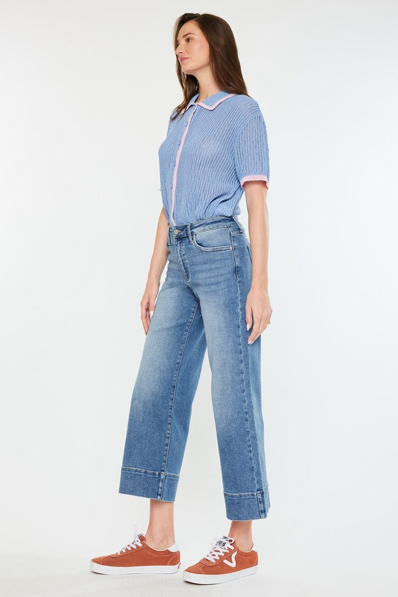 Veda High Rise Crop Wide Leg By Kan Can