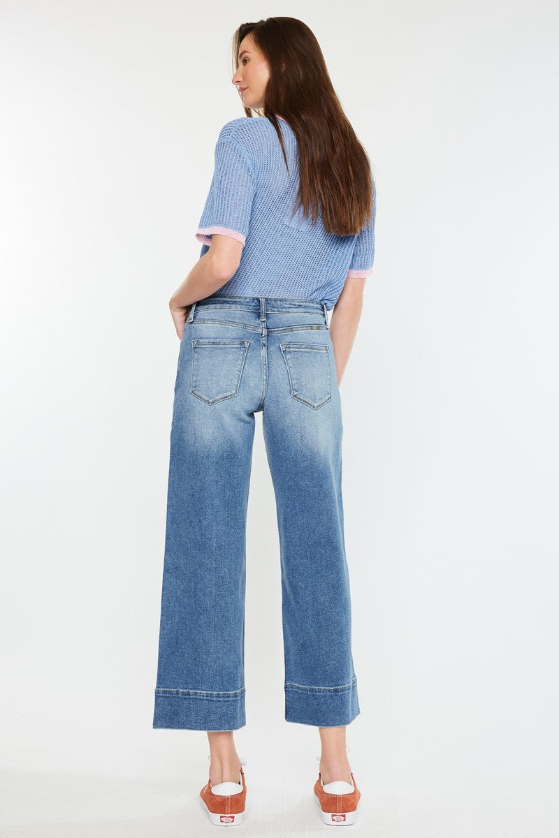 Veda High Rise Crop Wide Leg By Kan Can