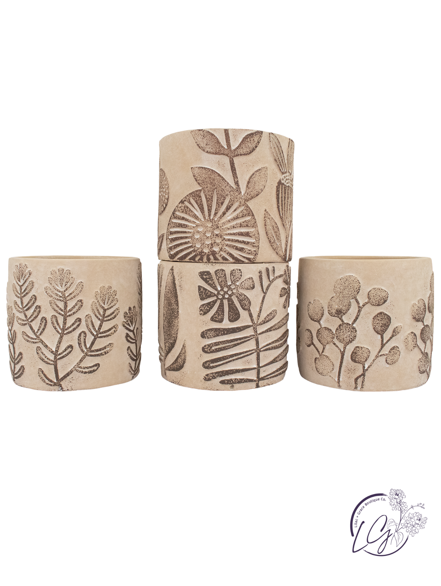 Vintage Embossed Cement Planter