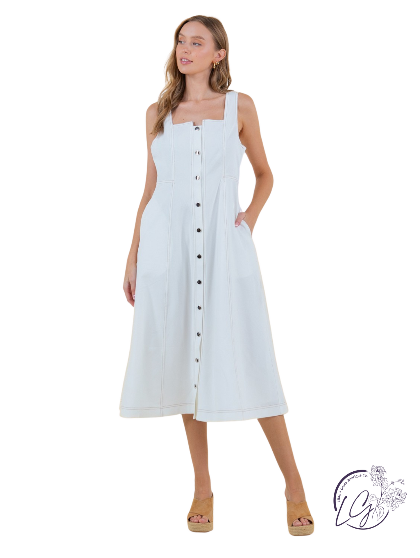 Willowpath Button Down Midi Dress