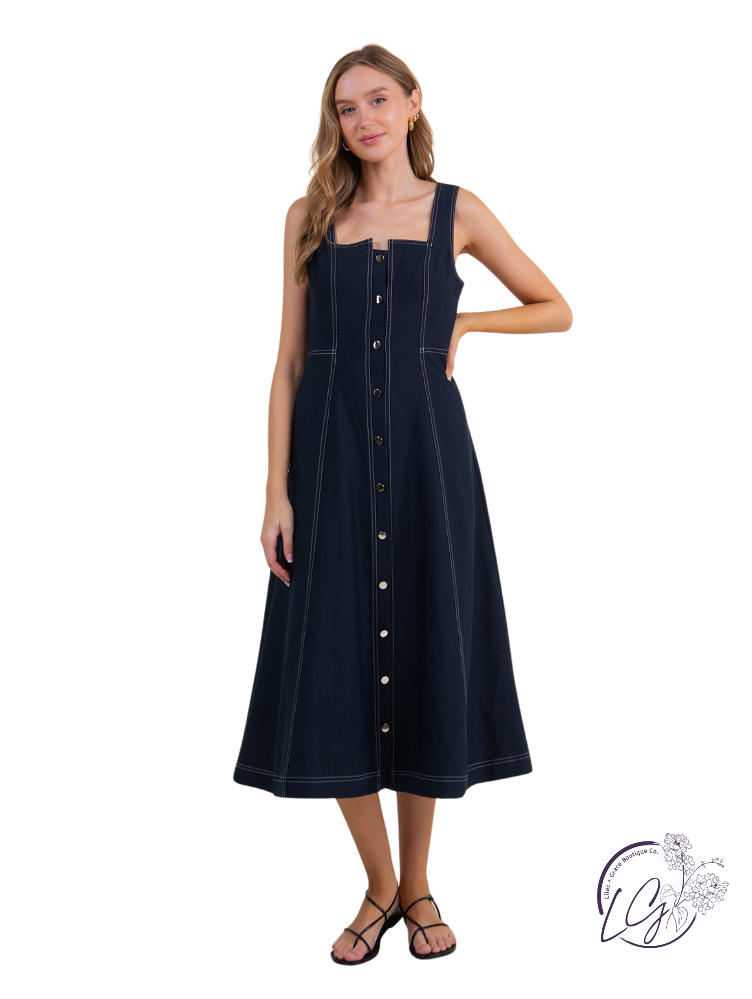 Willowpath Button Down Midi Dress