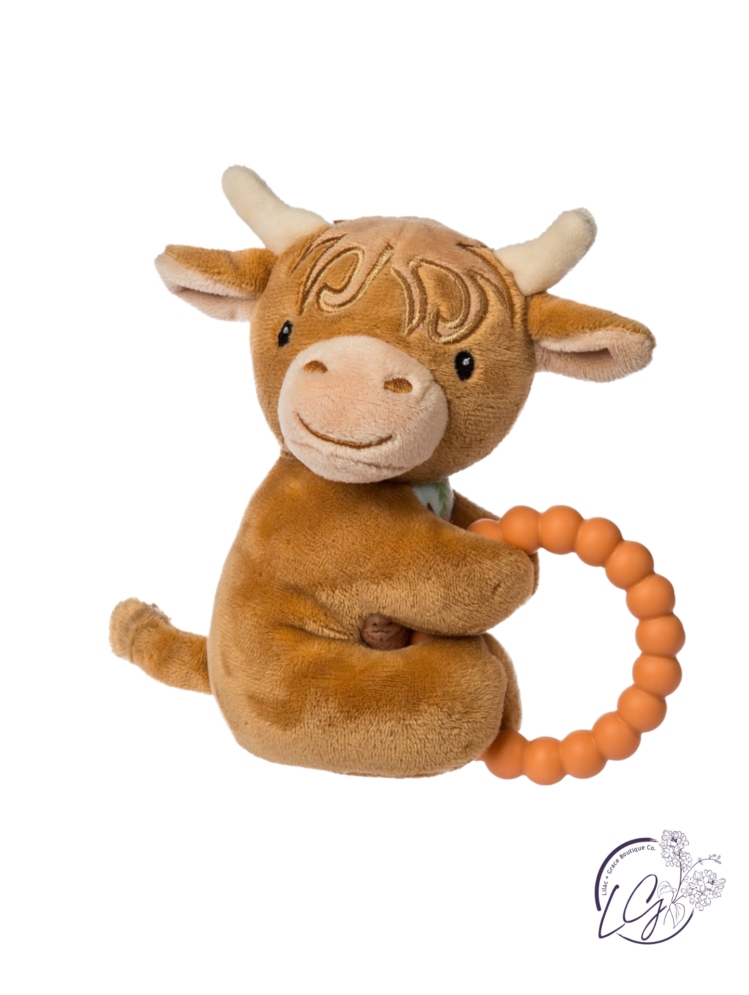 Hetty Highland Cow Teether Rattle – 6″