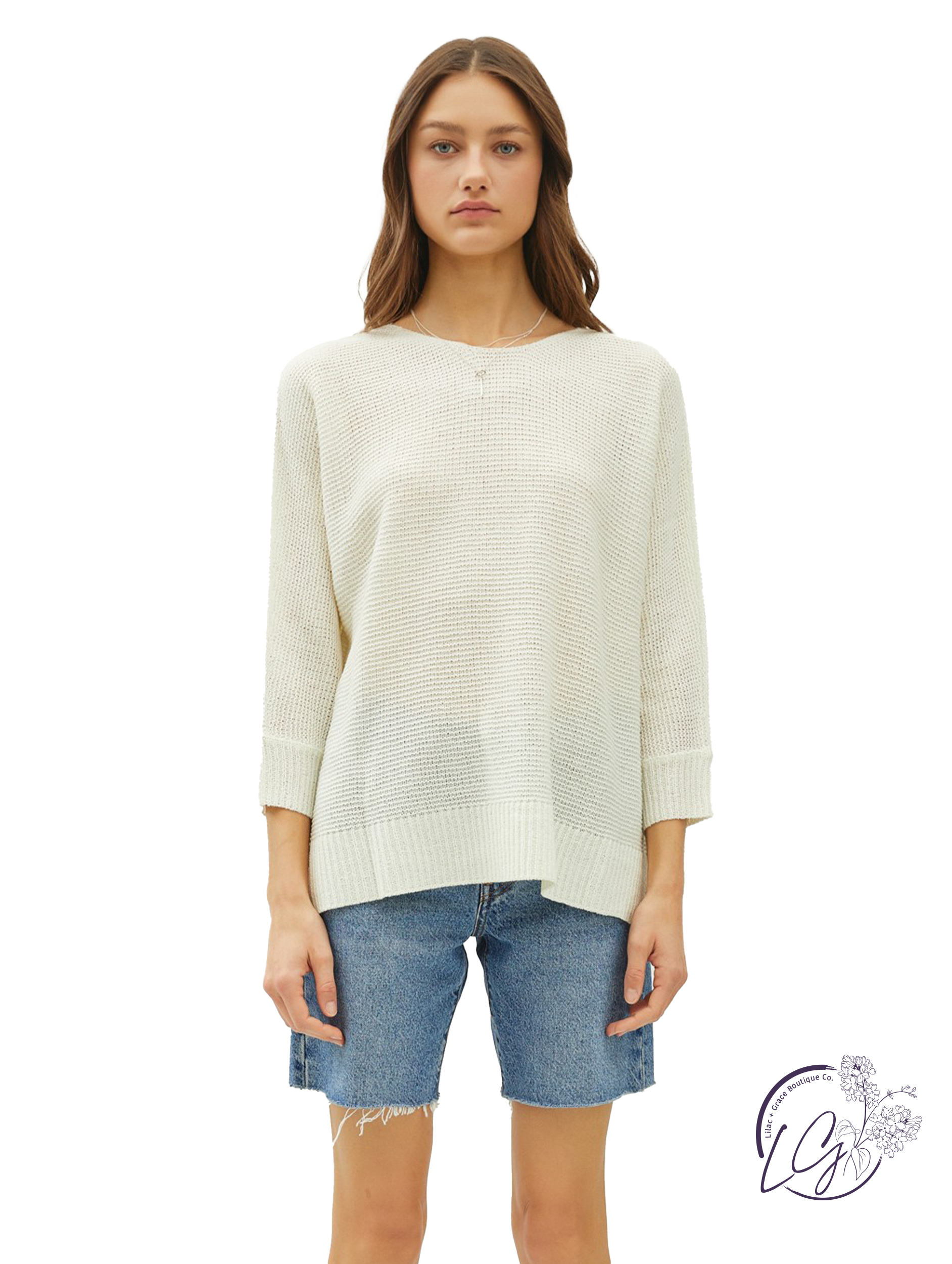 Enjoy The Ride 3/4 Sleeve Sweater