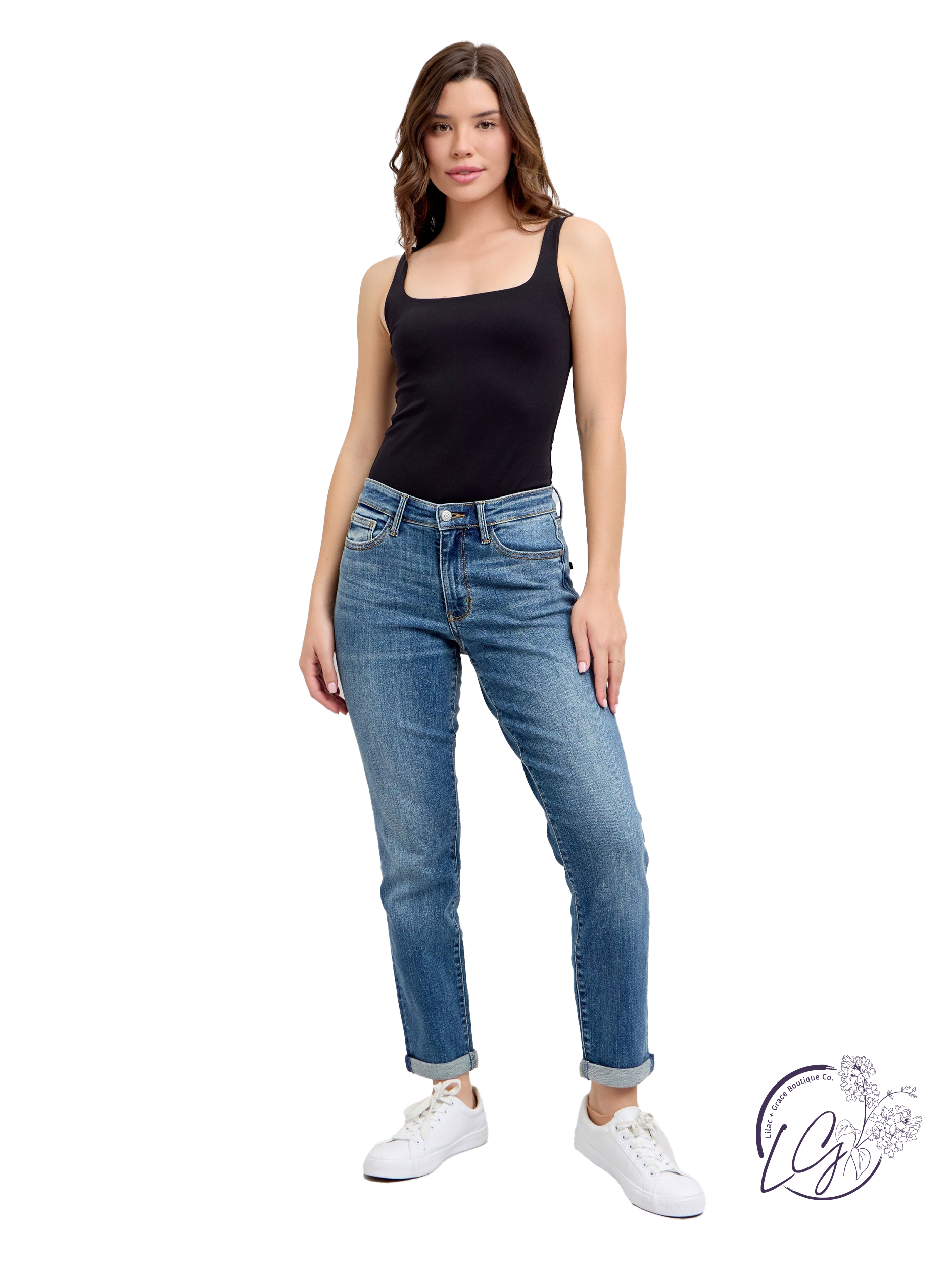 Marigold Mid-Rise Boyfriend Non-Distressed by Judy Blue