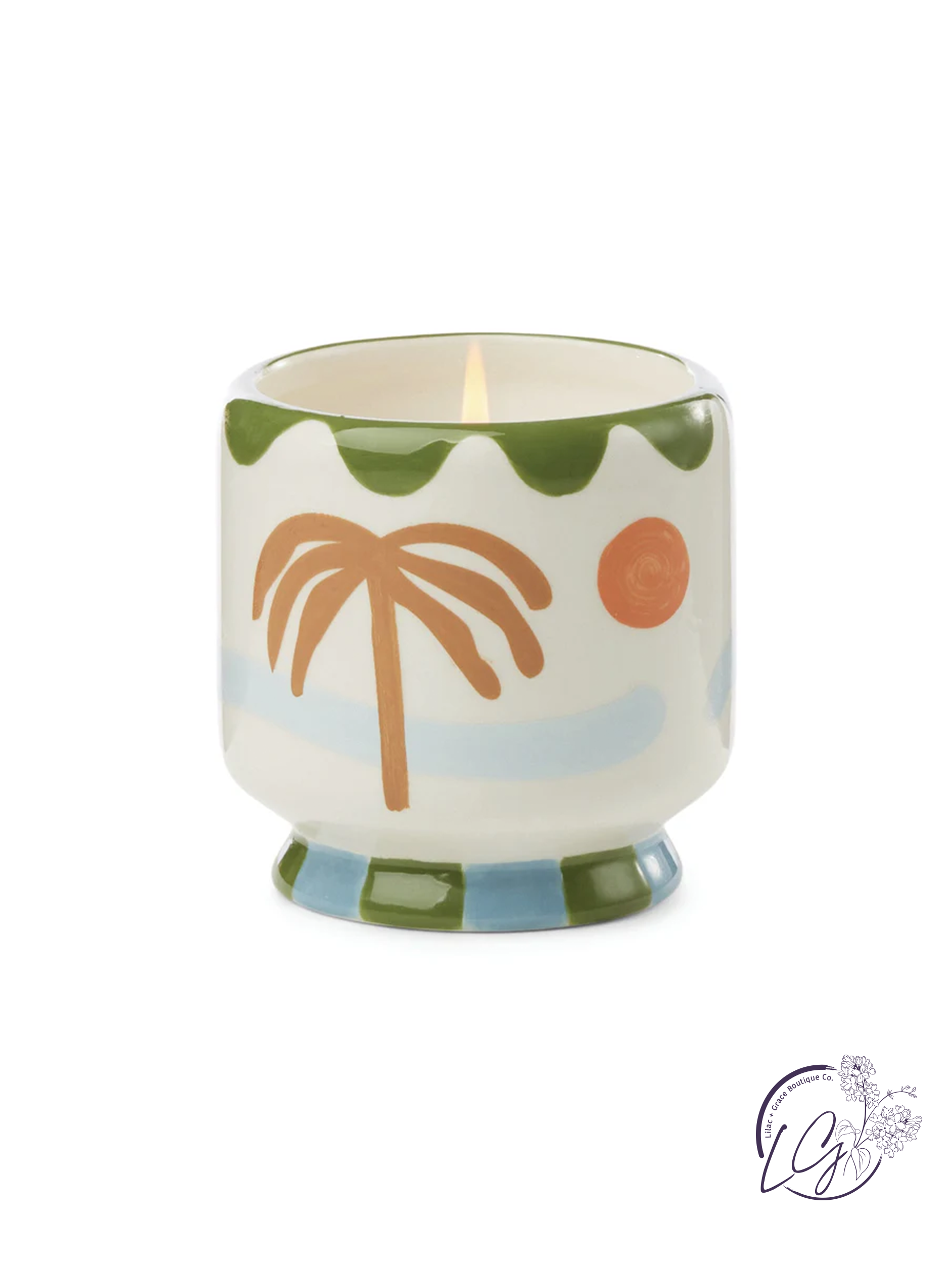 A Dopo 8 oz Handpainted "Palm Tree" Ceramic - Lush Palms