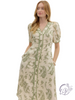 Wander Slow Paisley Pleated Midi Dress