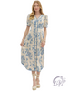 Wander Slow Paisley Pleated Midi Dress