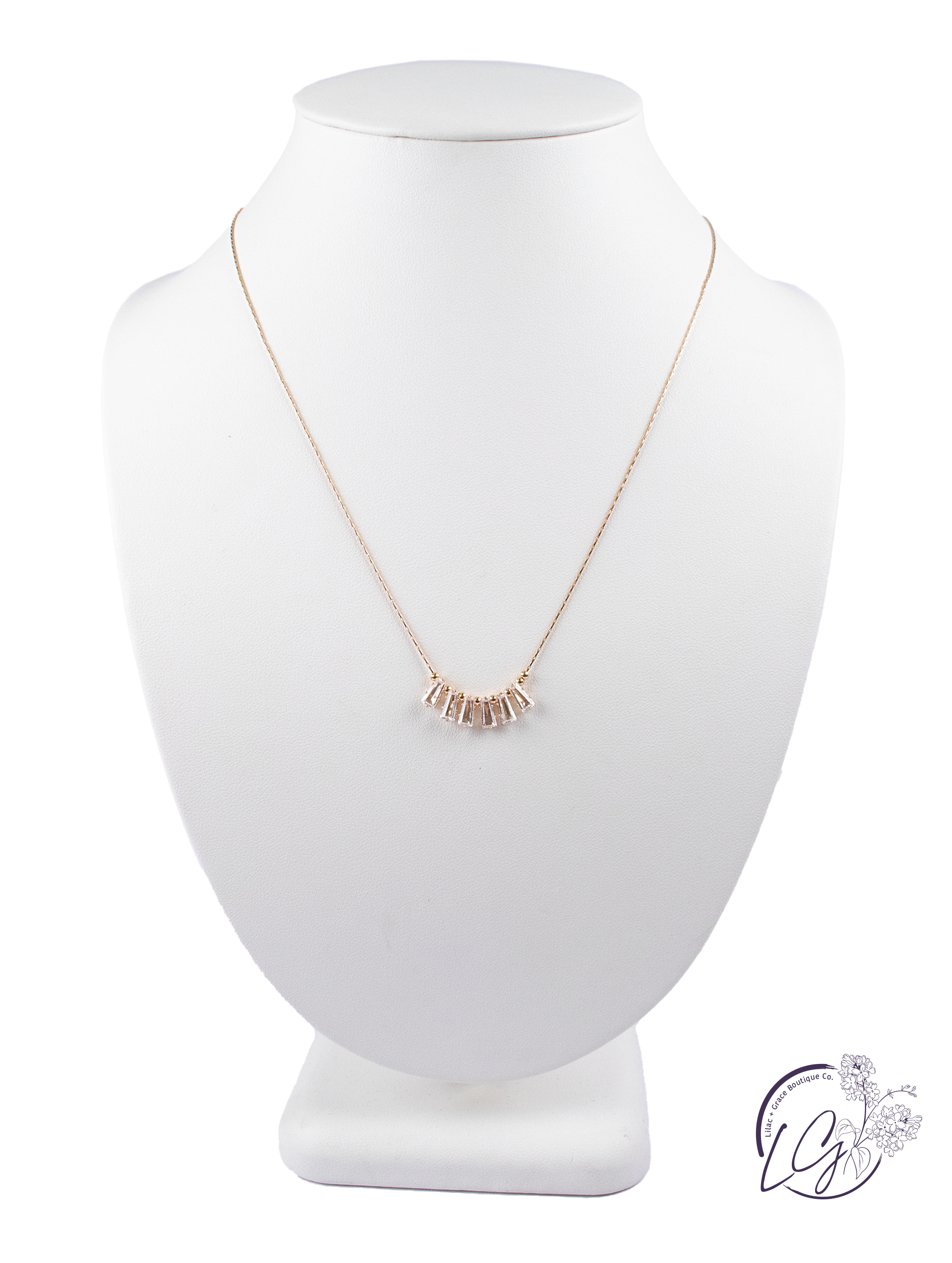 Dainty Crystal Bar Necklace