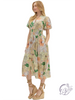 Quiet Tan V-Neck Midi Dress