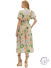 Quiet Tan V-Neck Midi Dress