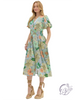 Quiet Tan V-Neck Midi Dress