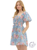 Velvet-Sweet Skies Bow Mini Dress