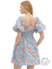 Velvet-Sweet Skies Bow Mini Dress