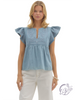 Pulled by Light Flutter Sleeve Top