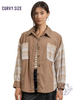 Curvy Plaid Patchwork Shacket