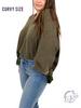 (Sale) Curvy Washed Oversized Split Neck Tee