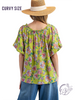 Curvy Peach Trails Woven Top