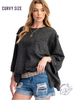 Curvy Mineral Washed Knit Top