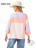 Curvy Faded Field Stitching Top