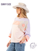 Curvy Faded Field Stitching Top