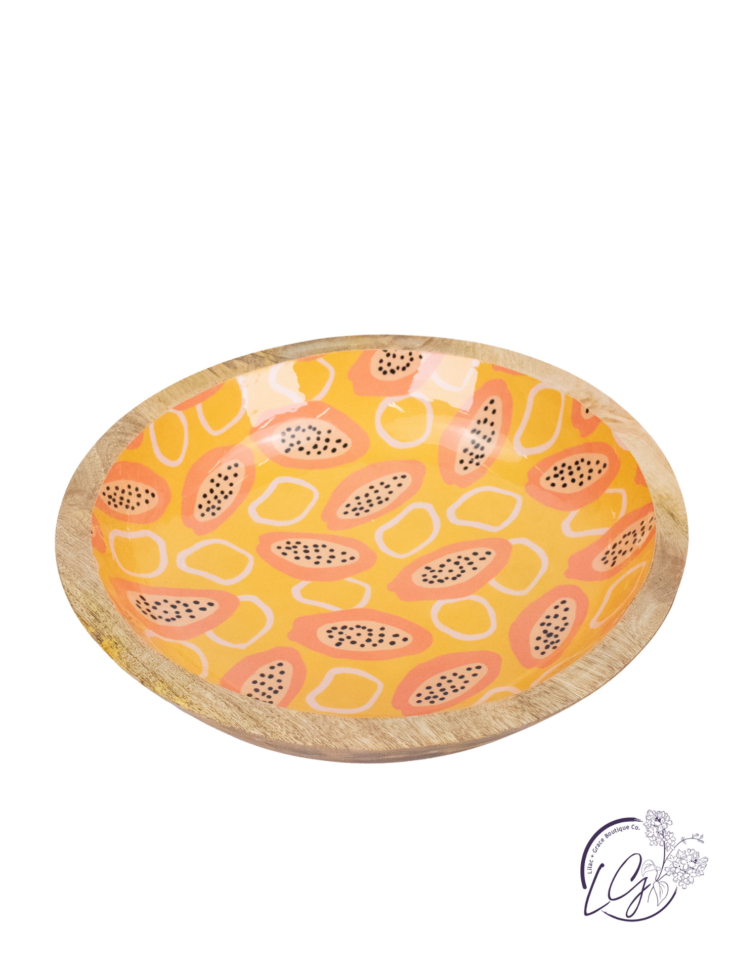 Enameled Mango Wood Bowls