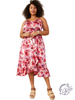 Curvy Satin Wrap Belted Dress