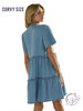 Curvy Wander in Indigo Babydoll Dress