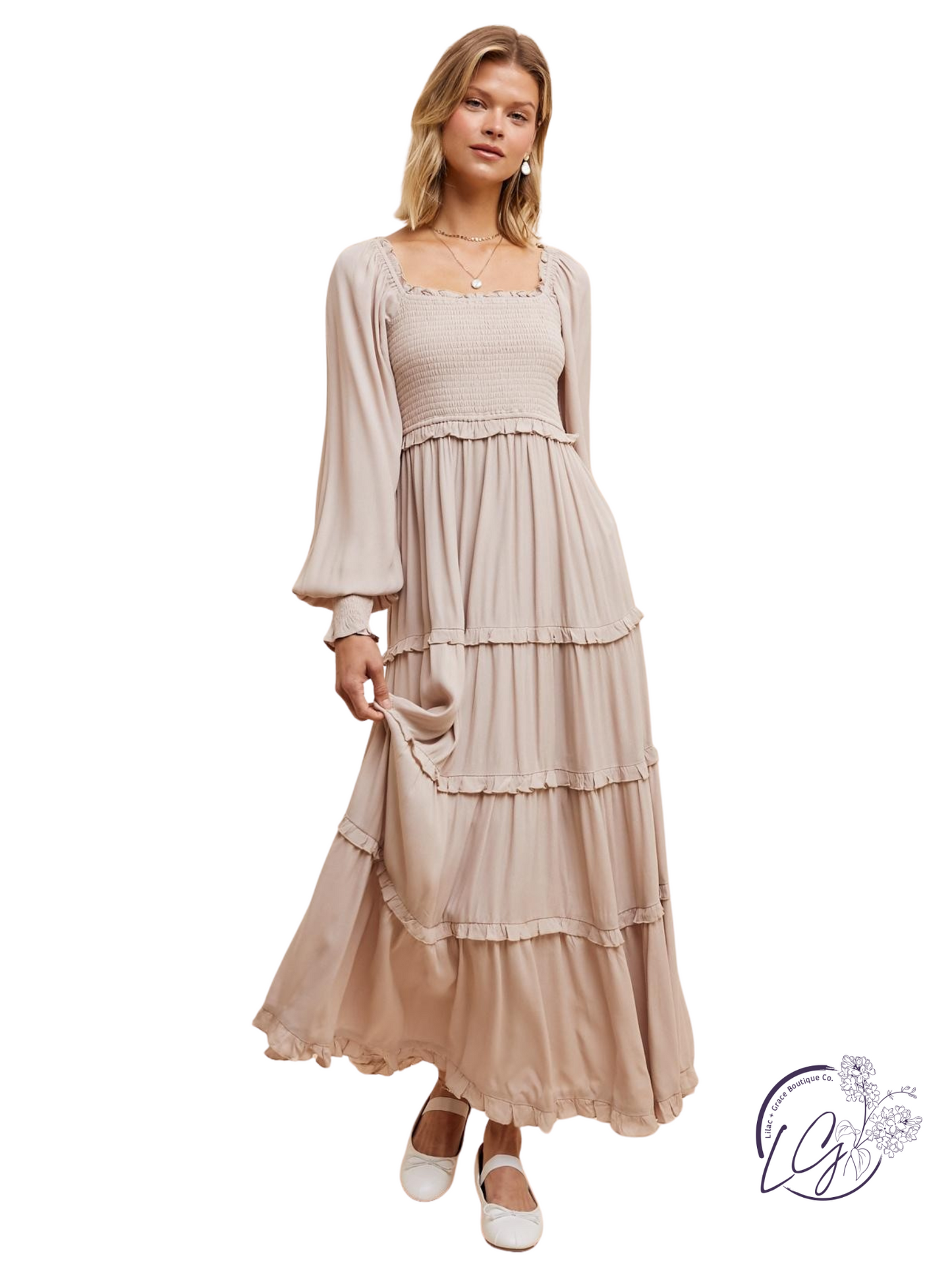 Pumpkin Spice Tiered Maxi Dress