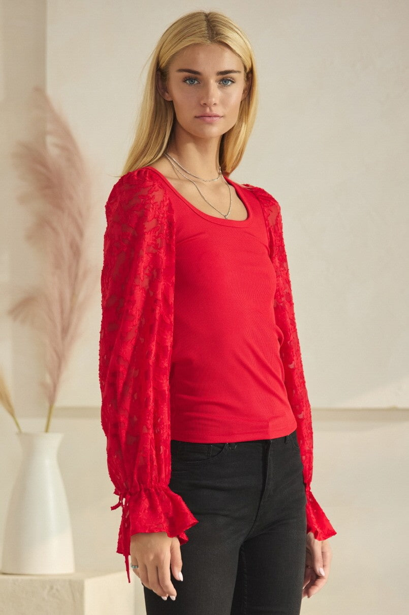 Curvy Scarlet Whisper Top