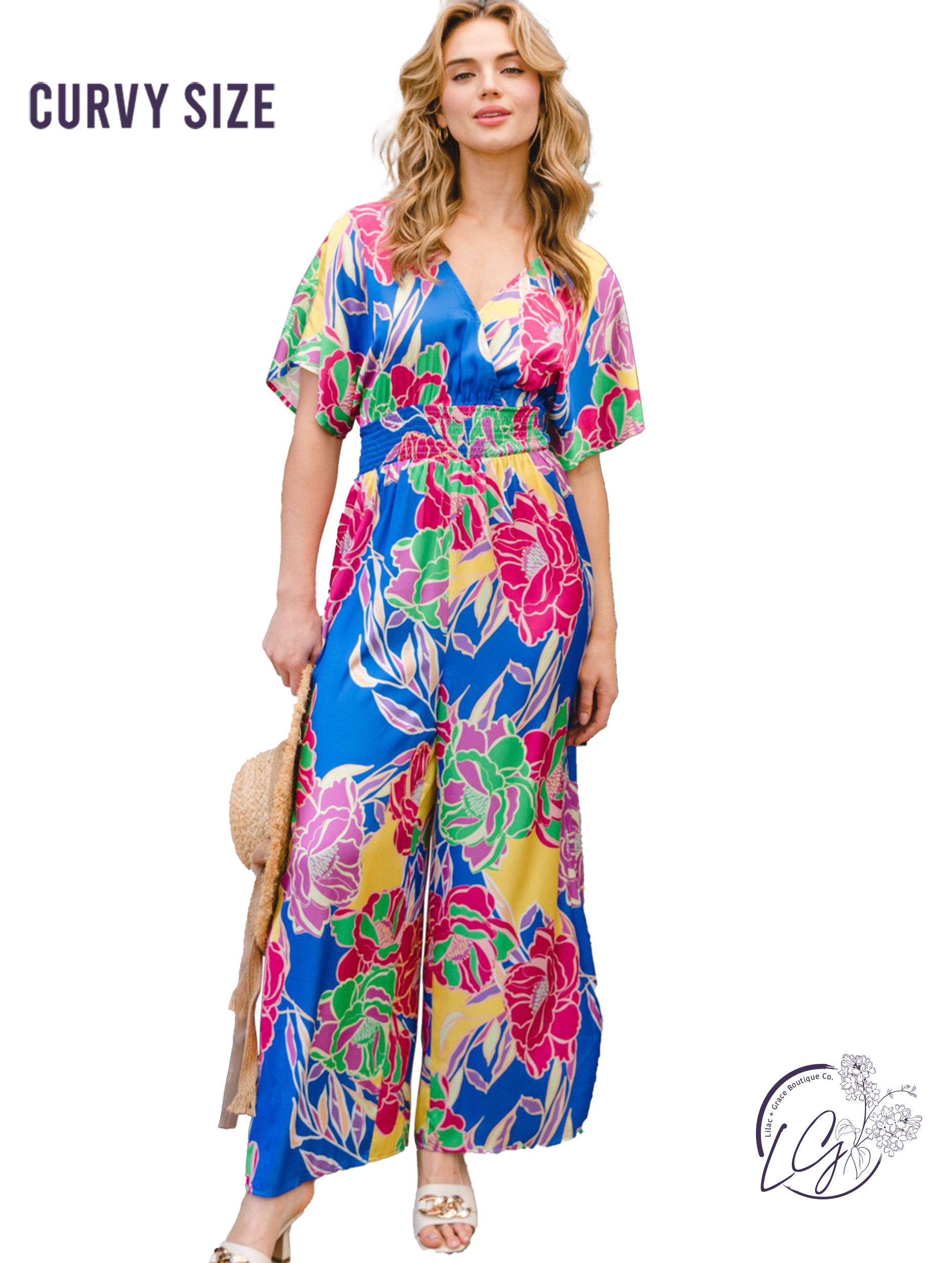 Curvy Waves of Royal Hue Jumpsuit