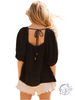 Crochet Lace Trim Babydoll Blouse