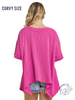 Curvy Texture Knit V-Neck Top