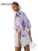 Curvy Inkthread Tie Front Blouse