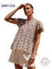 Curvy Suntrace Ruffle Sleeve Blouse