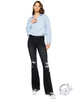 Nola Mid-Rise Button Fly Distressed Flare Jean by KanCan