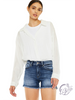 Liana High-Rise Frayed Hem Denim Shorts by Kan Can