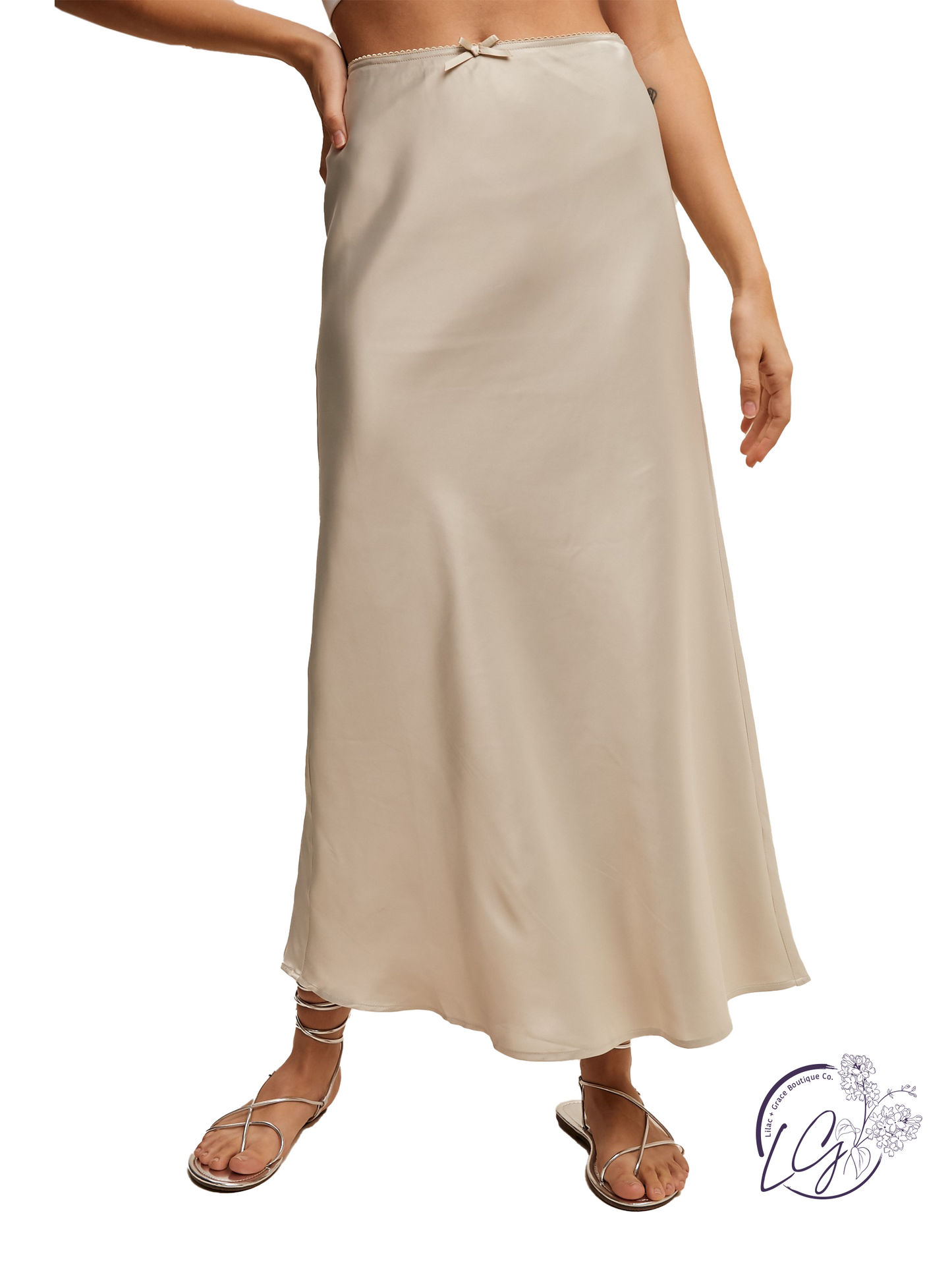 Moonlit Satin Flow Skirt