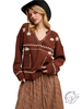 Vine-Stitched Light Sweater