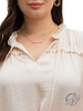 Curvy Classique Tie-Front Collared Blouse