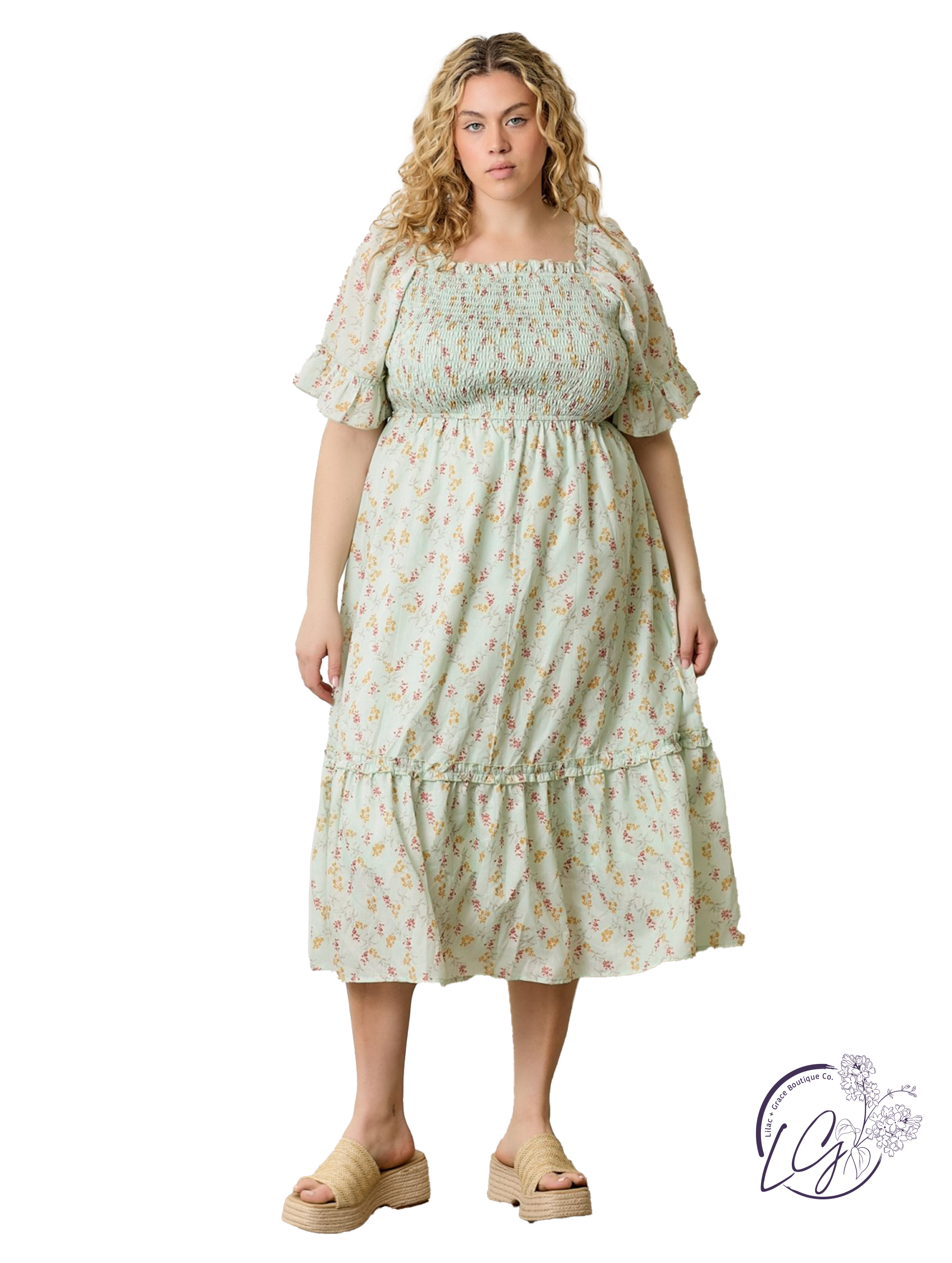 Curvy Woven In Morning Maxi Dress