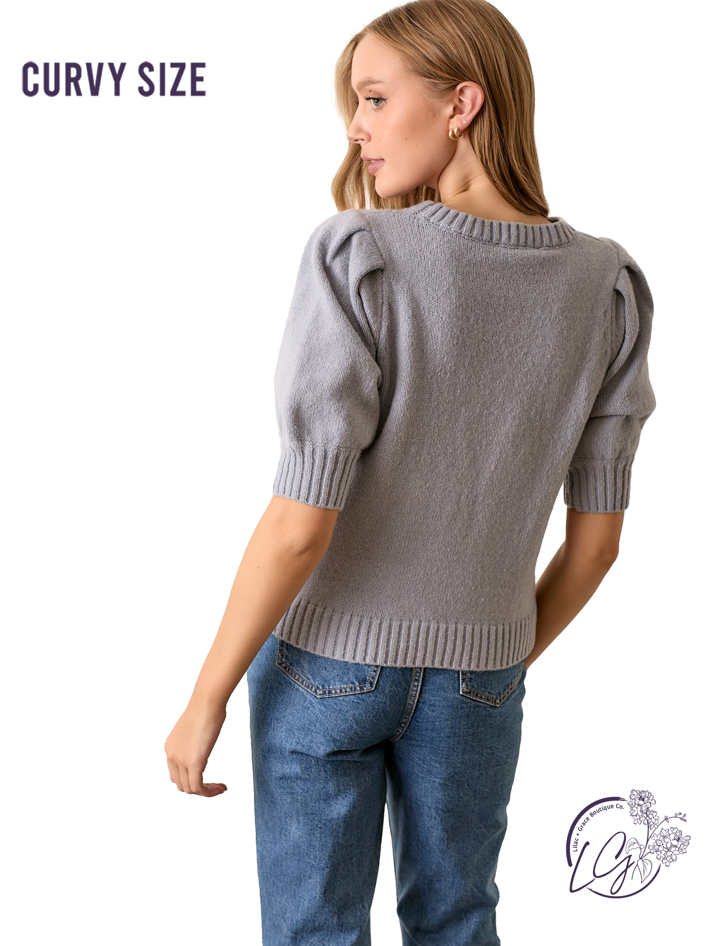 Curvy Knitted Together In Love Top