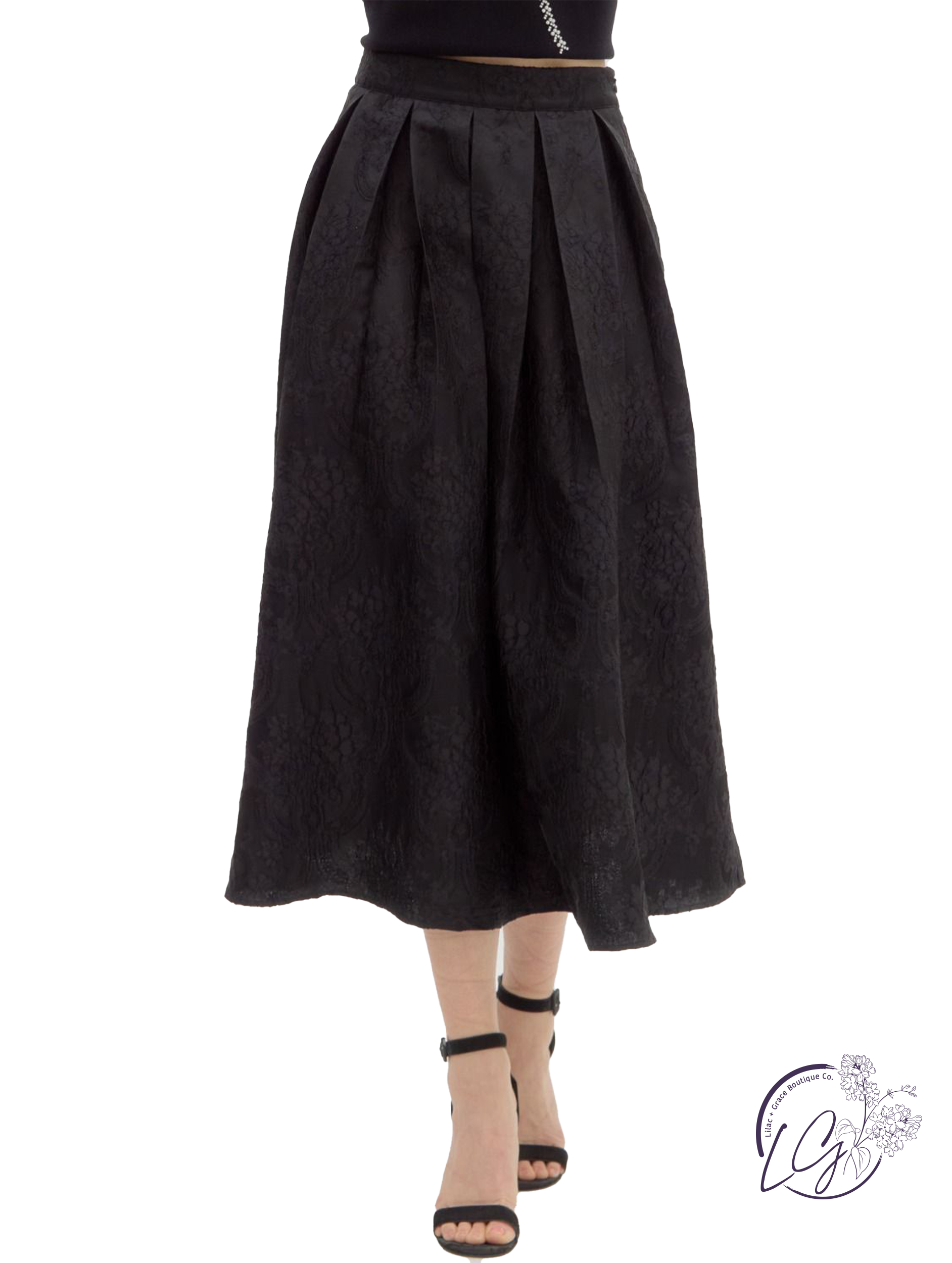 Echofern Pleated Midi Skirt