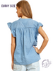Curvy Boho Denim Blouse