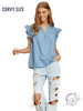 Curvy Boho Denim Blouse