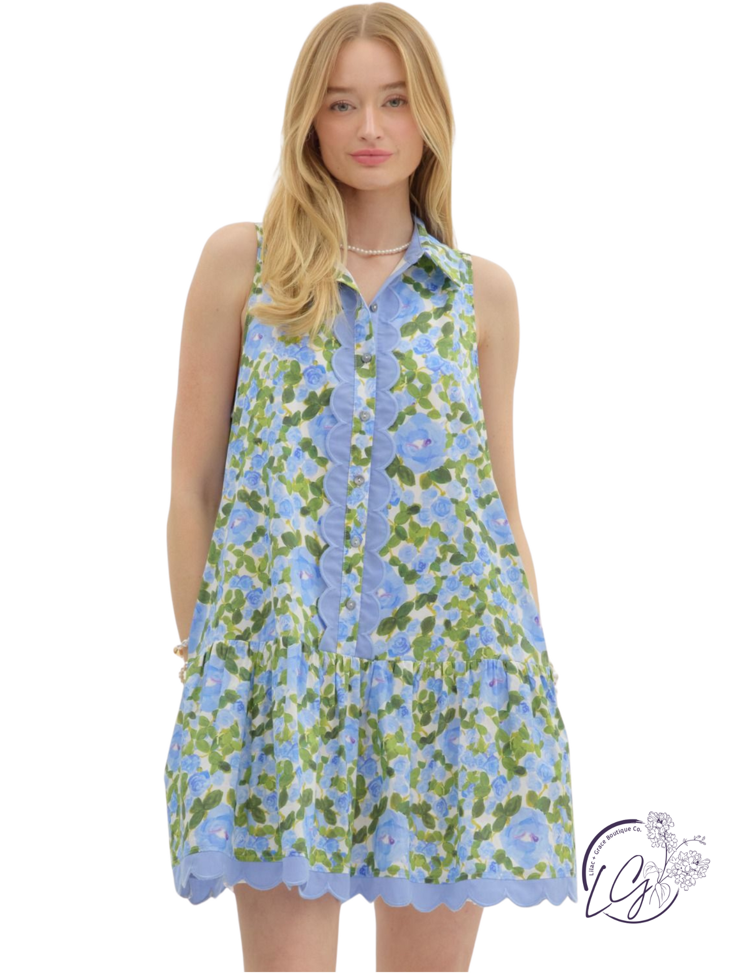 Twirling Home Floral Ruffle Mini Dress