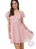 Twirl Away Lace-Up Ruffle Mini Dress