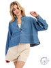 Dustveil Denim V-Neck Top