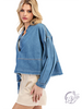 Dustveil Denim V-Neck Top
